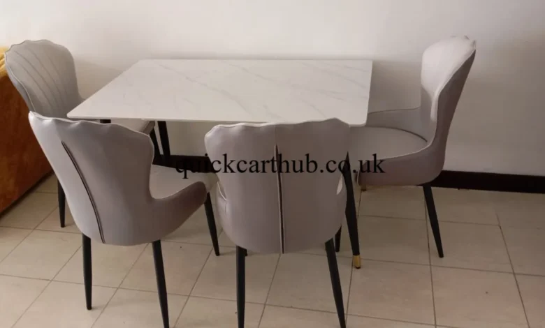 Marble Dining Table Set for 4